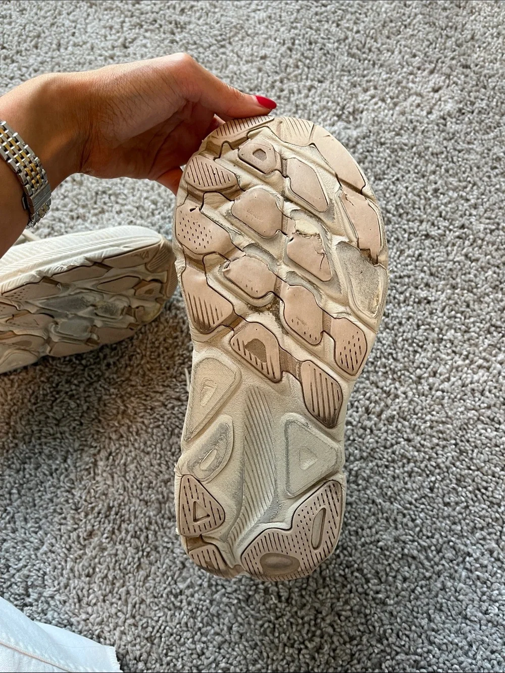 Hoka Clifton 9 Running Shoes Womens 8 Shifting Sand Eggnog Athletic Run Training